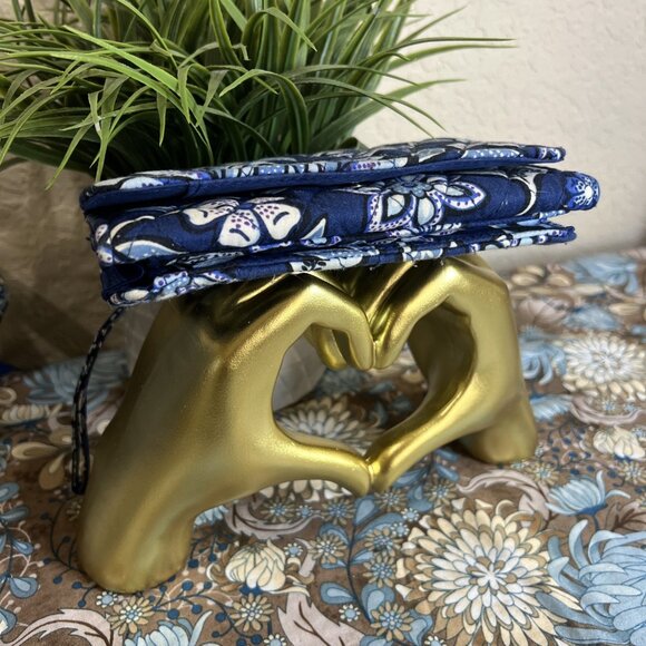 Vera Bradley Set-Crossbody Purse Blue Floral Design And Matching Wristlet - Picture 13 of 16